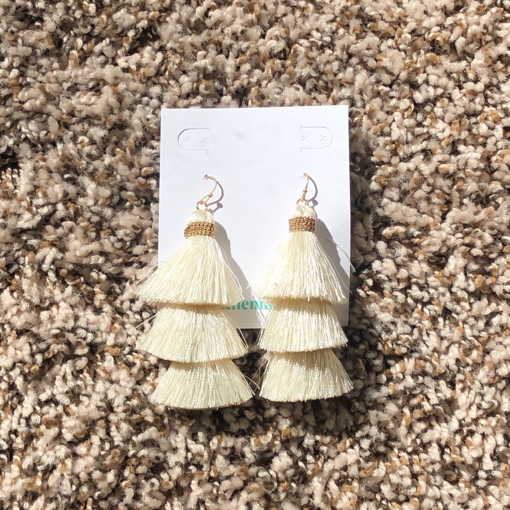 Boutique white tassel earrings
